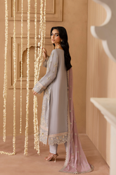3-PC Unstitched Chiffon Embroidered Sheherzadi By Emaan Adeel | Mahayam